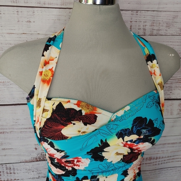 SEAFOLLY Kabuki Bloom Tankini Top Size XS - Picture 2 of 9